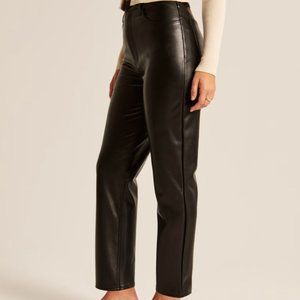 Abercrombie Curve Love Ankle Straight High Rise Vegan Leather Pants NWOT 29 S